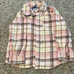 Old Navy Plaid Kids Flannel in Pink and Brown - 5T